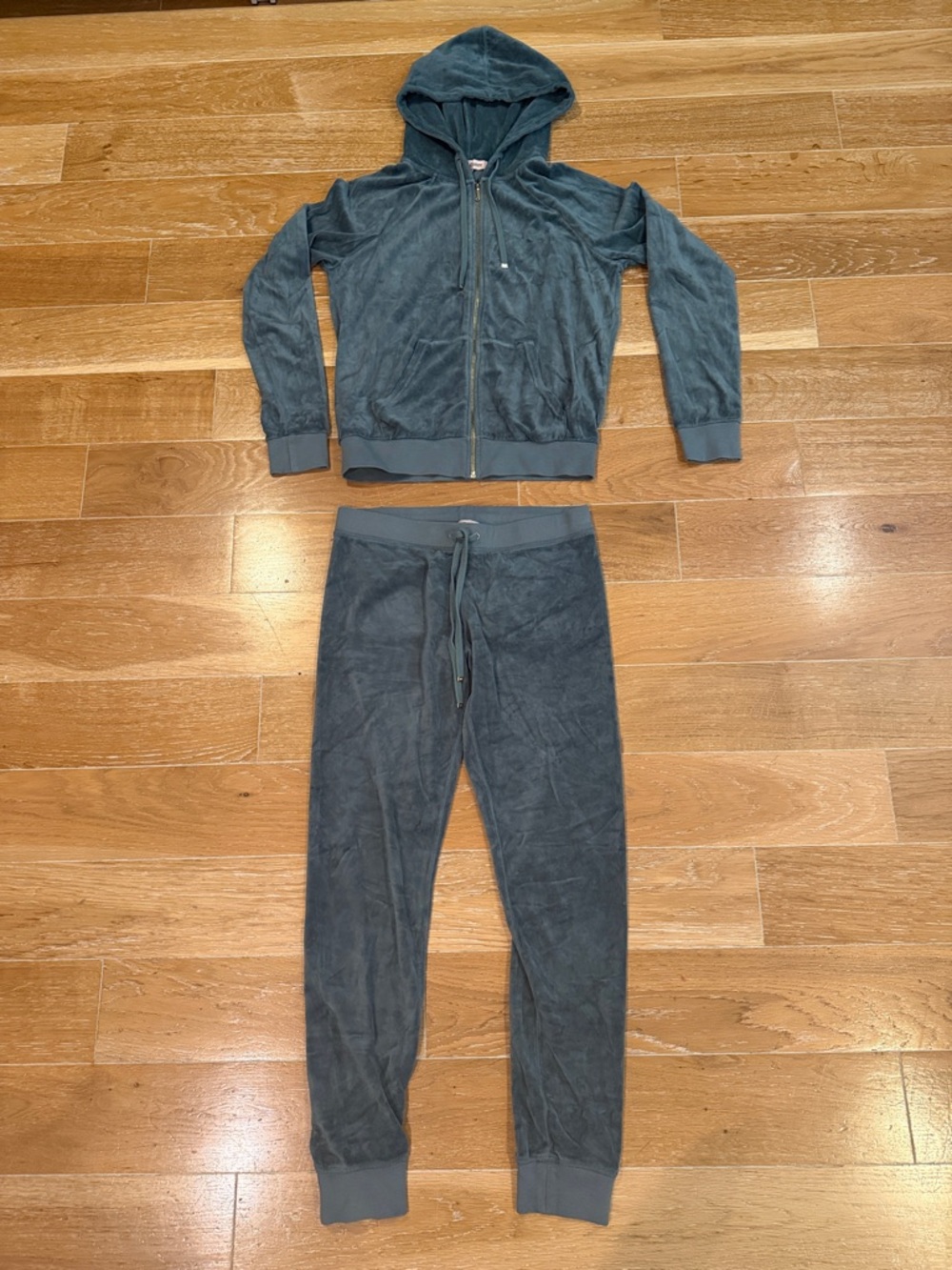 Juicy Couture Zip-Up Hoodie & Jogger Set in olive green